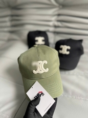CELINE CAP- Mũ Lưỡi Trai Celine Logo Thêu (Green) [MIRROR QUALITY]