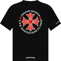 Áo Thun Chrome Hearts CH Black & Red Plus Cross (Black) [Mirror Quality]