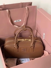 TÚI BROWN LEATHER MIU MIU ARCADIE BAG