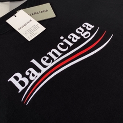 BALENCIAGA TEE - Áo Blcg Wave Embroidered (Black) [Mirror Quality]