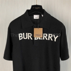 Áo Polo Burberry BBR Wool Logo Printed (White) (Black) [Mirror Quality]