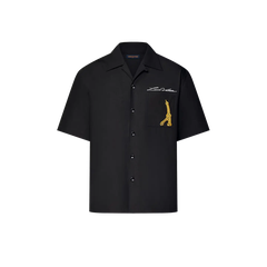 Áo Sơ Mi Louis Vuitton LV Eiffel Pont Neuf embroidery (Black) [Mirror Quality]