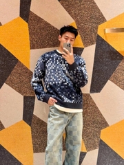 ÁO SWEATER LOUIS VUITTON LV DAMOFLAGE MARQUE (NAVY)