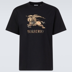 ÁO THUN BURBERRY EQUESTRIAN KNIGHT IVORY GLOW (BLACK)