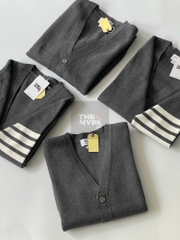 THOM BROWNE CARDIGAN - Áo khoác TB Merino (Xám Đậm) [Mirror quality]
