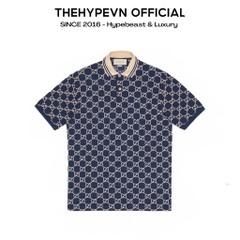 GUCCI POLO - Áo Có Cổ Gucci GG Stretch Cotton (Dark Blue) [Mirror Quality]