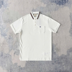 Áo Polo Gucci Cotton Piquet With Double G (White) [Mirror Quality]