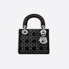 Túi Dior Strass Cannage Satin (Black) [Mirror Quality]