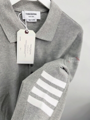 THOM BROWNE POLO - Áo Polo TB Side Stripes Insert (Xám)[MIRROR QUALITY]
