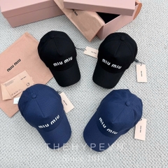 Mũ Lưỡi Trai Miu Miu Cotton Baseball Cap (Black) [Mirror Quality]