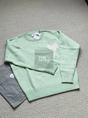 ÁO SWEATER AMI PARIS BIG HEART LOGO (GREEN)