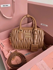 TÚI MIU MIU ARCADIE QUILTED NAPPA LEATHER BAG (BROWN)