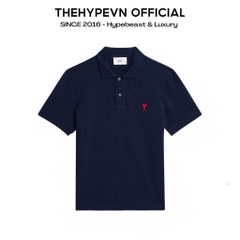 ÁO POLO AMI PARIS SMALL HEART LOGO COTTON (NAVY)