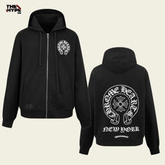 ÁO HOODIE ZIP CHROME HEARTS NEW YORK LOGO  (BLACK)