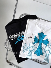 Áo Thun Chrome Hearts CH White & Light Blue-Triple Cross (White) [Mirror Quality]