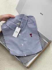 ÁO SƠ MI AMI PARIS BOXY SHORT SLEEVE OXFORD (BLUE)