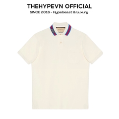 Áo Polo Gucci GC Cotton Piquet With Square GG (White) [Mirror Quality]