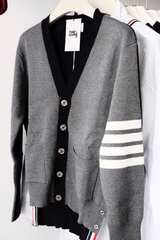 ÁO CARDIGAN THOM BROWNE TB 2 IN 1 HALF (GRAY BLACK)