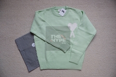 ÁO SWEATER AMI PARIS BIG HEART LOGO (GREEN)