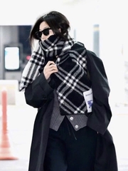 KHĂN BURBERRY BBR CHECK WOOL SCARF (BLACK)