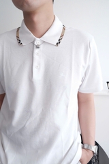 ÁO POLO BURBERRY BBR CHECK TRIM (WHITE)