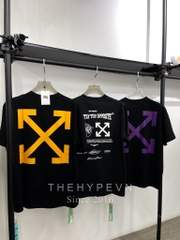 Áo Thun Off-White Arrow Caravaggio Mercy Yellow Line (Black) [Mirror Quality]