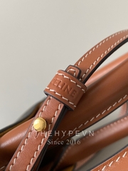 Túi Celine MINI VERTICAL CABAS IN TRIOMPHE CANVAS AND CALFSKIN WITH CELINE PRINT (Tan) [MIRROR QUALITY]