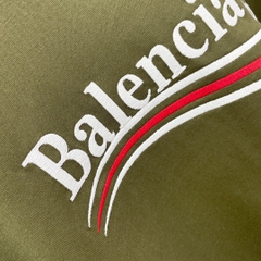 Áo Thun Balenciaga BLCG Political logo cotton (Green) [Mirror Quality]