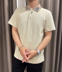 ÁO POLO BURBERRY BBR WOVEN COLLAR (NEUTRAL)