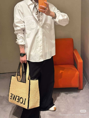 ÁO SƠ MI LOEWE LOGO ANAGRAM (WHITE)