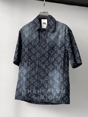 Áo Sơ Mi Louis Vuitton LV Flower Patterns Monogram (Blue) [Mirror Quality]