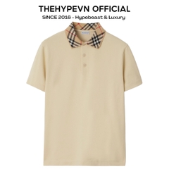 ÁO POLO BURBERRY BBR WOVEN COLLAR (NEUTRAL)