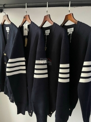 THOM BROWNE CARDIGAN - Áo khoác TB Cashmere Crewneck Pullover (Navy) [Mirror quality]