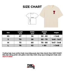 ÁO THUN AMI PARIS RED CHEST EMBROIDERED (BEIGE)