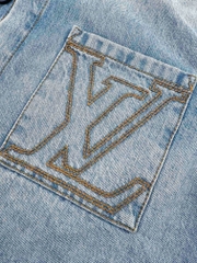 ÁO SƠ MI LOUIS VUITTON LV NUBACK LOGO JACKET (DENIM)