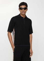 ÁO POLO BURBERRY RIBBED KNIT SHORT-SLEEVE (BLACK)
