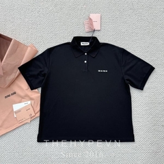 Áo Polo MiuMiu Cotton piqué (Black) [Mirror Quality]