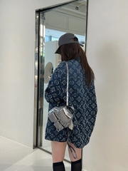 Áo Sơ Mi Louis Vuitton LV Flower Patterns Monogram (Blue) [Mirror Quality]