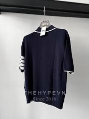 Áo Polo Thom Browne Birdseye Jacquard 4-Bar Short Sleeve (Navy) [Mirror Quality]