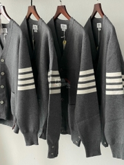 THOM BROWNE CARDIGAN - Áo khoác TB Merino (Xám Đậm) [Mirror quality]