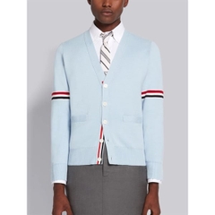THOM BROWNE CARDIGAN - Áo khoác TB Milano Stitch Stripe Armband (Baby Blue) [Mirror quality]