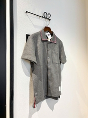 Áo Polo Thom Browne TB Textured Cotton (Grey) [Mirror Quality]