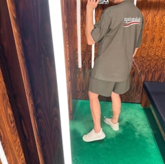 Quần Shorts Balenciaga BLCG logo-print track (Green) [Mirror Quality]
