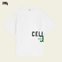 ÁO THUN CELINE  SANS-SERIF LOGO COTTON (WHITE)