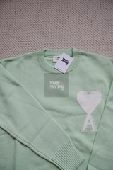 ÁO SWEATER AMI PARIS BIG HEART LOGO (GREEN)