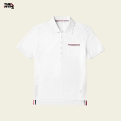 ÁO POLO THOM BROWNE SHORT SLEEVE POCKET (WHITE)