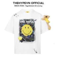 13DE MARZO TEE - Áo Thun Smile Broken Pin Graffiti (White) Best Quality