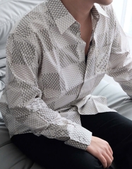 ÁO SƠ MI LOUIS VUITTON DAMIER MARQUE (WHITE)