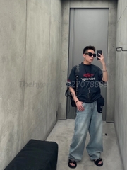 Áo Thun Balenciaga BLCG embroidered Logo 3B (Black) [Mirror Quality]