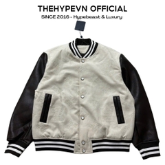 ÁO KHOÁC LOUIS VUITTON LV MONOGRAM EMBROIDERED VARSITY JACKET (BEIGE)